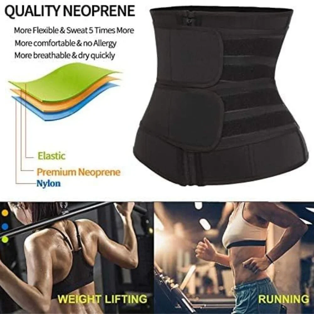 Double Adj. Belt Abdominal Waist Trainer Trimmer